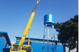 جرثقیل برای نصب منبع آب